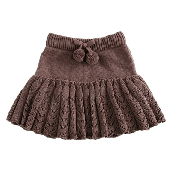 GYRATEDREAM Toddler Girls Autumn Winter Skirts Kids Cotton Charming Vintage Lace Elastic Waist Pleated Skirt for 6M-4Y