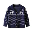 thumbnail image 1 of GYRATEDREAM Toddler Girls Boys Christmas Cardigan Sweater Baby Long Sleeve Button-down Reindeer Print Pullover Tops Kids Crewneck Soft Warm Coat Children Winter Clothes for 3-7 Years, 1 of 6