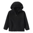 thumbnail image 1 of GYRATEDREAM Toddler Girls Boys Fleece Hooded Sweater Jacket Baby Warm Zip up Cardigan Coat Kids Fall Winter Outwear Lining for 4-12 Years Black, 1 of 4