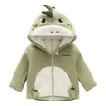 thumbnail image 1 of GYRATEDREAM Toddler Girls Boys Hooded Fleece Jacket Baby Cartoon Animal Zip Up Outwear Coat Infant Fall Winter Clothes for 6M-5T, 1 of 8