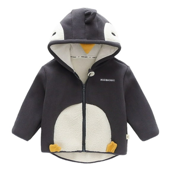 GYRATEDREAM Toddler Girls Boys Hooded Fleece Jacket Baby Cartoon Animal Zip Up Outwear Coat Infant Fall Winter Clothes for 6M-5T