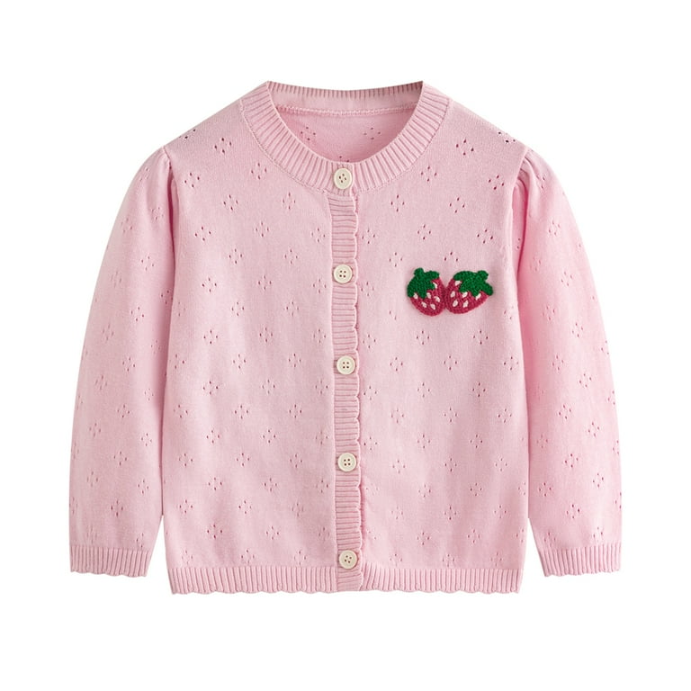 GYRATEDREAM Toddler Girls Cardigan Sweater Kids Uniform Tops Crew