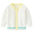 thumbnail image 1 of GYRATEDREAM Toddler Girls Crewneck Cardigan Sweaters Long Sleeve Kids Button Cotton School Uniform Knit Tops Outwear for 6-7Y White, 1 of 10
