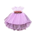 thumbnail image 1 of GYRATEDREAM Toddler Girls Princess Dress Lace Floral Print Dress Crew Neck Tutu Tulle Skirt Summer Dresses for 18M, 1 of 6