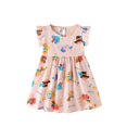 thumbnail image 1 of GYRATEDREAM Toddler Girls Summer Dress Kids Flared Sleeve Ruffle Hem A-Line Sundress Casual Midi Dresses 1-10Years, 1 of 4