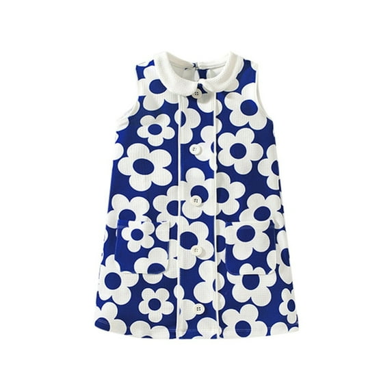 GYRATEDREAM Toddler Girls Summer Dress Kids Princess Dress Print Casual Shirtdres Sleeveless Dresses A-Line Sundress for 7T