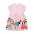 thumbnail image 1 of GYRATEDREAM Toddler Girls Summer Dress Kids Princess Dress Print Casual Shirtdress Short Sleeve Dresses A-Line Sundress for 3Y, 1 of 7