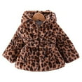 thumbnail image 1 of GYRATEDREAM Toddler Baby Girl Winter Coat Dress Coat Warm Woolen Jacket Long Sleeve Zipper Trench Coat Kids Peacoat Outwear Clothes for 1Y Brown, 1 of 8