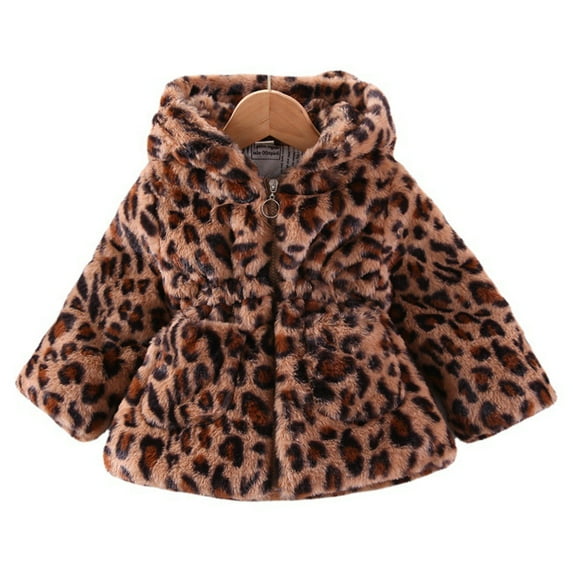 GYRATEDREAM Toddler Baby Girl Winter Coat Dress Coat Warm Woolen Jacket Long Sleeve Zipper Trench Coat Kids Peacoat Outwear Clothes for 1Y Brown