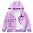 thumbnail image 1 of GYRATEDREAM Toddler Girls Zip Jacket Hooded Lightweight Kids Coats Windbreaker Casual Windproof Outerwear, 1 of 9