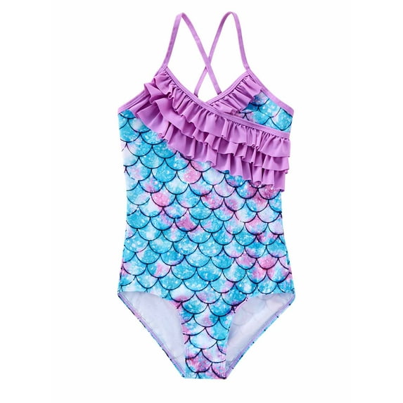 GYRATEDREAM Toddler Kid Girls One Piece Swimsuits Ruffle Swimwear Beach Bathing Suit 4-12 Years