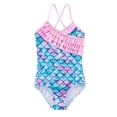 thumbnail image 1 of GYRATEDREAM Toddler Kid Girls One Piece Swimsuits Ruffle Swimwear Beach Bathing Suit 4-12 Years, 1 of 7
