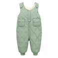 thumbnail image 1 of GYRATEDREAM Toddler Kids Baby Boy Girl Fleece Overalls Suspender Pants Solid Straps Trousers Halter Romper Jumpsuit Bottom Outfit for 6-12M Green, 1 of 5