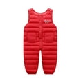 thumbnail image 1 of GYRATEDREAM Toddler Kids Baby Boy Girl Lightweight Bib Overall Down Snowsuit Winter Snow Pants/12-18 Months, 1 of 1