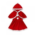 thumbnail image 1 of GYRATEDREAM Toddler Kids Girls Christmas Velvet Dress with Red Cape 2PCS Deluxe Xmas Santa Claus Cosplay Dress Festive Suits 1-6 Years, 1 of 8