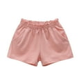 thumbnail image 1 of GYRATEDREAM Toddler Kids Girls Shorts Summer Cotton Casual Drawstring Solid Active Bike Short Pants 1-10 Years, 1 of 3