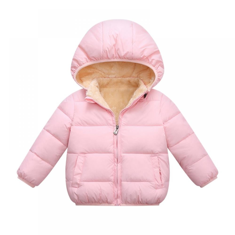 GYRATEDREAM Toddler Kids Winter Coat Solid Hooded Padded Jacket Outfit