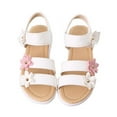 thumbnail image 1 of GYRATEDREAM Toddler Little/Big Girls' Easy Hook & Loop Flat Flower Dress Sandals 1-9 Years, 1 of 4