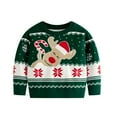 thumbnail image 1 of GYRATEDREAM Toddler Little Girl Boy Christmas Sweatshirt Kid Ugly Santa Claus Reindeer Penguin Sweater Pullover Shirt Xmas Long Sleeve Tee Top Clothes for 4Y Green, 1 of 9