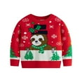 thumbnail image 1 of GYRATEDREAM Toddler Little Girl Boy Christmas Sweatshirt Kid Ugly Santa Claus Reindeer Tree Sweater Pullover Shirt Xmas Long Sleeve Tee Top Clothes for 5Y Red, 1 of 8
