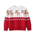 thumbnail image 1 of GYRATEDREAM Toddler Little Girl Christmas Sweatshirt Kid Ugly Santa Claus Reindeer Tree Shirt Xmas Long Sleeve Tee Top Clothes for 3Y White, 1 of 5