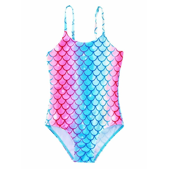 GYRATEDREAM Toddler Little Girls Swimsuits One Piece Bathing Suit Mermaid Scale 3D Printed 2-8 Years