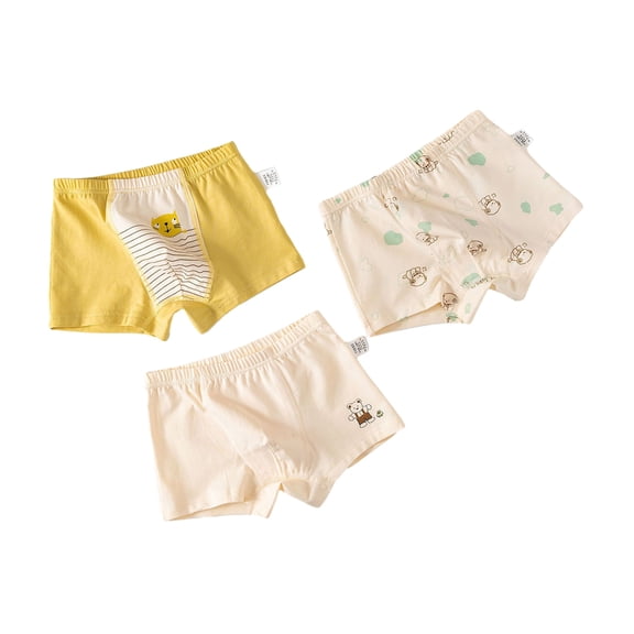 GYRATEDREAM Boys Kids Soft Cotton Fashion Boxer Briefs Toddler Breathable Underwear 3-11 Years Pack of 3