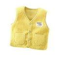 thumbnail image 1 of GYRATEDREAM Toddler Unisex Baby Girl Boy Fleece Jacket Kids Sleeveless Winter Warm Waistcoat Vest Pocket Coat Tops for 7-8Y Yellow, 1 of 7