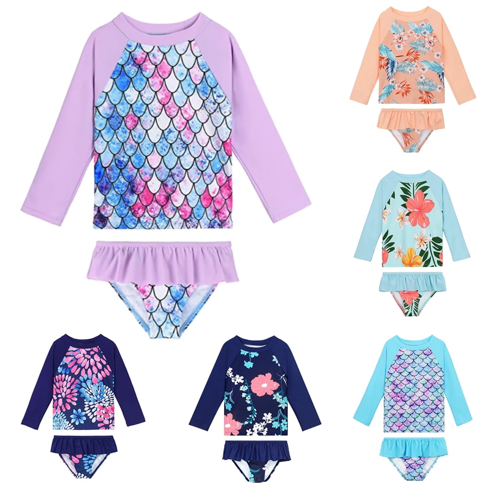 GYRATEDREAM Toddler and Little Girls Rash Guard Sets with Bikini