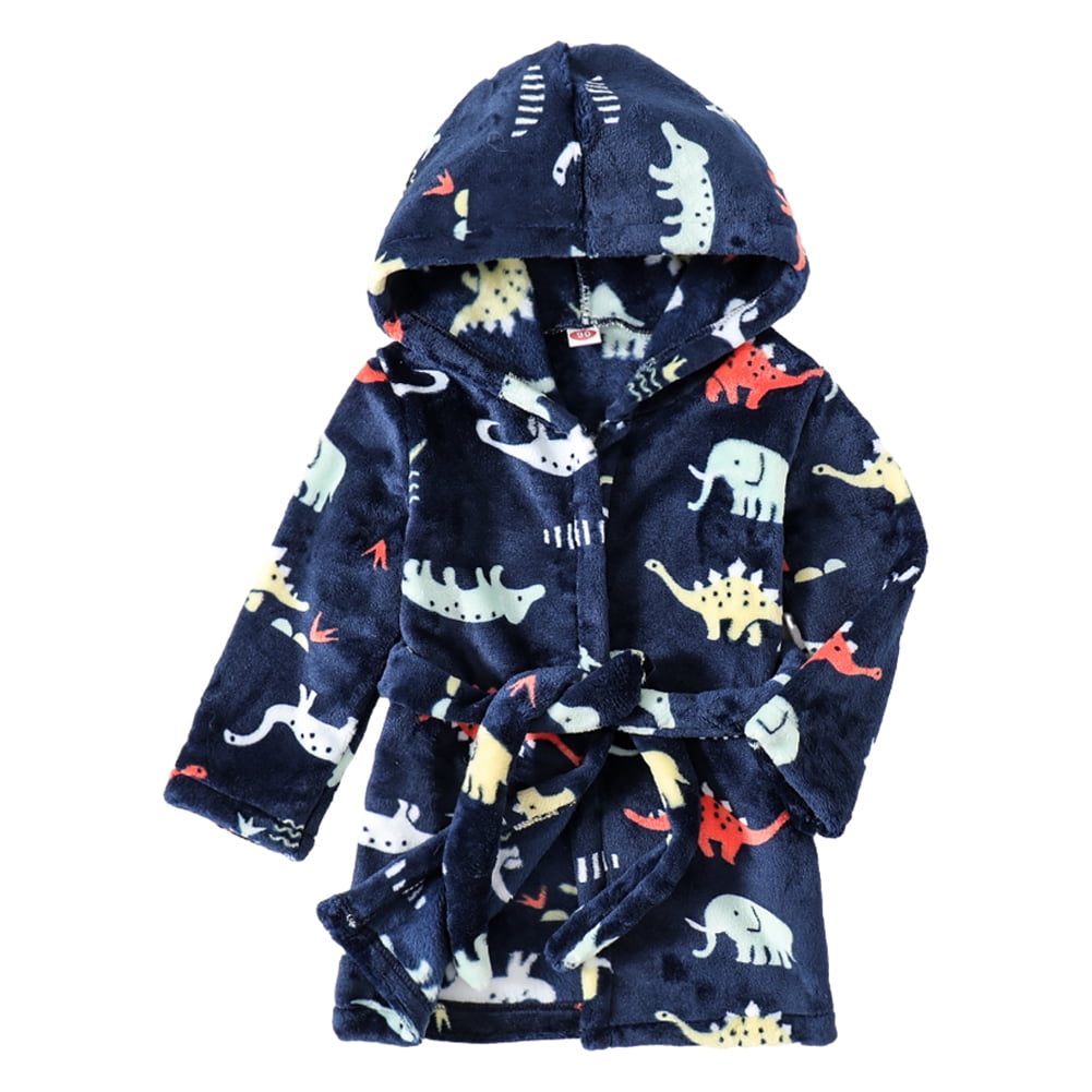 Colathing Robe Kids GYRATEDREAM Toddlers Boys Girls Hooded Robe Soft Fleece Bathrobe ...