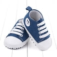 thumbnail image 1 of GYRATEDREAM Unisex Baby Boys Girls High Top Sneaker Soft Anti-Slip Sole Infant Toddler Canvas Denim Shoes 0-18M, 1 of 7