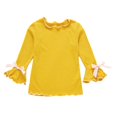 thumbnail image 1 of GYRATEDREAM Unisex Toddler Baby Solid Color Undershirt Boys Girls Wooden Ear Edge Fall Top Kids Long Sleeve Crew Neck Blouses Top for 1-8 Years, 1 of 7