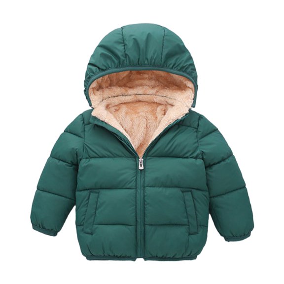 GYRATEDREAM Winter Coats for Toddler Kids Baby Boys Girls Padded Light Puffer Jacket Outerwear Infant Down Teddy Bear Jacket with Hoods for 2-3Y Green