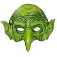 thumbnail image 1 of GYRATEDREAM Witch Mask Halloween Goblin Masks Scary Green Half Face Sorceress Mask for Cosplay Costume, 1 of 9