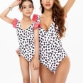 thumbnail image 1 of GYRATEDREAM Women Girls Ruffle Sleeveless Bathing Suit Family Matching Mom Daughter One Pieces Swimsuits/Leopard, 1 of 9