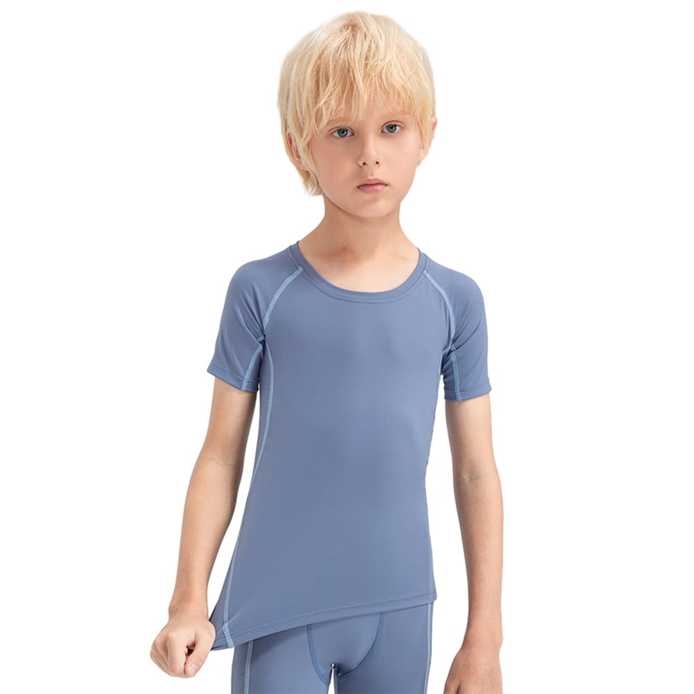 GYRATEDREAM Youth Boys Compression Shirt Under Base Layer Short Sleeve