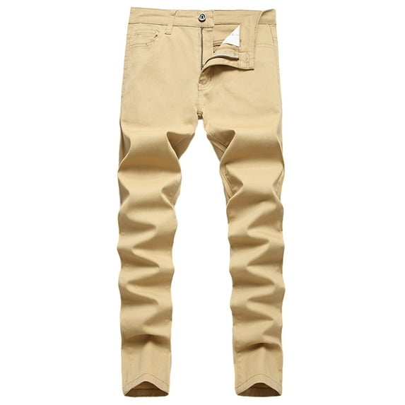 GYRATEDREAM Youth Boys Stretch Skinny Chino Pants Flat Front Casual Pants with Pockets