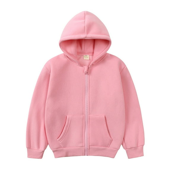 GYRATEDREAM Zip up Hoodie Kids Fleece Hooded Sweatshirts for Boys Girls Toddlers Hooded Full Zipper Jacket Shirt for 9-10Y Pink