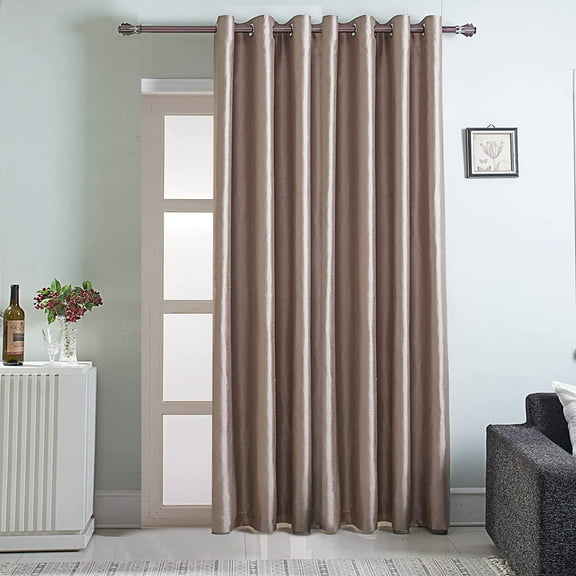 GYROHOME Extra Wide Blackout Curtain for Sliding Glass Door(1Panel,100x96inch, Gold Brown)