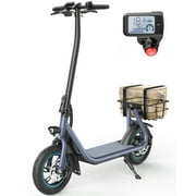 GYROOR 550W Electric Scooter with Rear Basket and Wide Deck, 12'' Commuter Tire,Up to 18.6MPH 20 Miles Max Range-Blue