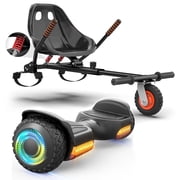 GYROOR K2+G13 Self-Balancing Scooter with Seat Attachment with Rear Shock Absorption,Balancing Scooter for Kids or Adults with Adjustable Length, Fits 6.5 8 10 ,360 swivel Wheel