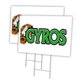 thumbnail image 1 of GYROS 2 Pack Of 18" x 24" Yard Sign & Stake | Advertise Your Business | Stake Included Image On Front Only | Made in The USA, 1 of 3