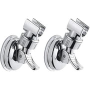 GYTF 2 Pcs Adjustable Shower Head Holder,Removable Suction Cup Shower Head Bracket,Wall Mount Hand held Shower Head Holder - 360 Adjustable,No Drill Shower Head Silver Bracket for Bathroom