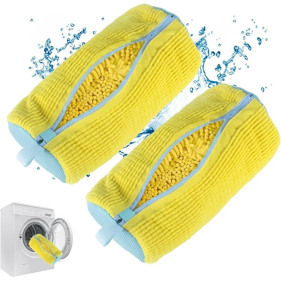 GYTF Shoe Washing Machine Bag Laundry Shoe Bag for Washer and Dryer Reusable 2pc Shoe Cleaning Bags for Sneakers 360° Deep Cleaning Machine for All Shoes Types With Self-locking Zipper