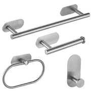 GYTF Silver Bathroom Hardware Set 4 Pieces,Bathroom Towel Rack Set,Towel Bar Set Stainless Steel Wall Mounted,Includes Hand Towel Bar,Towel Ring,Towel Hooks,Toi