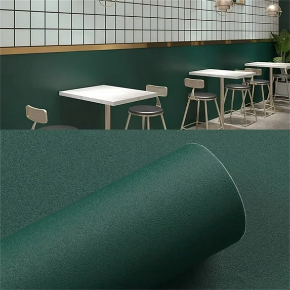 GYTY 1 Roll - Self-Adhesive Removable PVC Wallpaper, Solid Black Light Green, Oil-Proof, Easy Peel & Stick for Kitchen, Bedroom, Living Room, Bathroom Decor, Kitchen Wall Decor