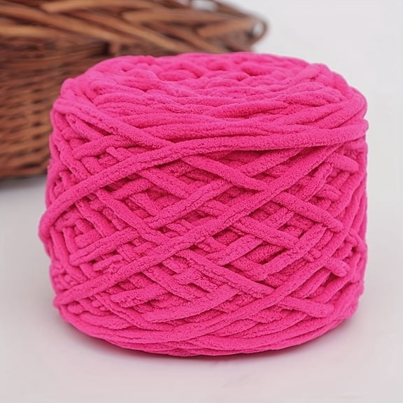 GYTY 1 Roll of Vibrant Chunky Ice Chenille Yarn, 5mm, 160g - Ideal for DIY Dolls, Shoes, Scarves, Blankets | Soft, Fade-Resistant, High-Quality Polyester in Assorted Colors, Chunky Yarn