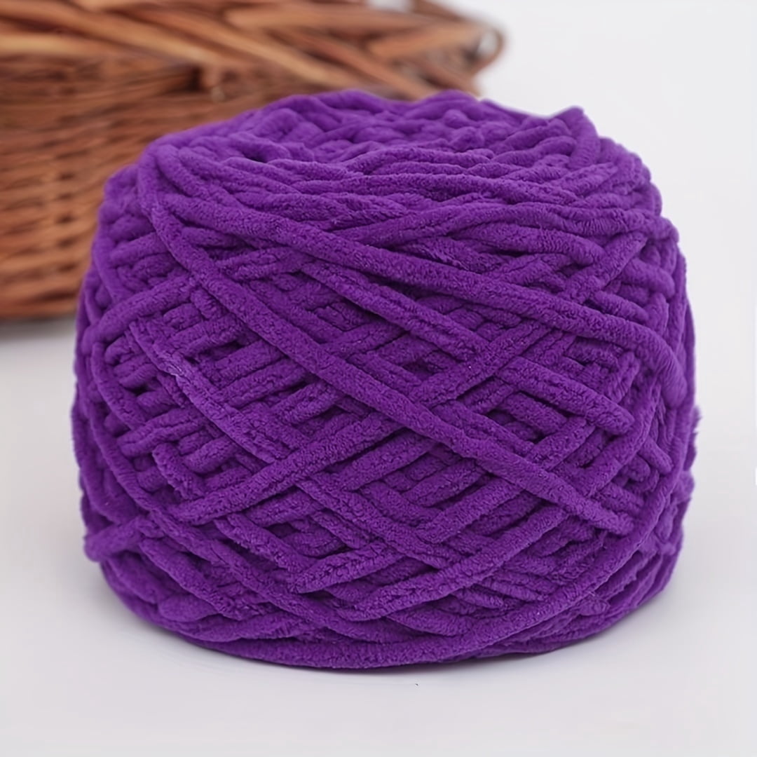 GYTY 1 Roll of Vibrant Chunky Ice Chenille Yarn, 5mm, 160g - Ideal for DIY Dolls, Shoes, Scarves, Blankets | Soft, Fade-Resistant, High-Quality Polyester in Assorted Colors, Chunky Yarn