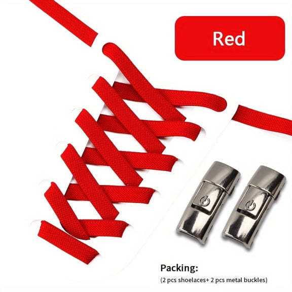 GYTY 1pair No-Tie Shoelaces With Buckles For Sneakers Sports Shoes