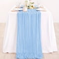 thumbnail image 1 of GYTY 1pc Elegant 6ft White Pleated Gauze Table Runner - 35x71 Inch, Perfect for Wedding, Bridal Shower, Youngsters Shower, Birthday & Holiday Celebrations - Rustic Charm Polyester Tablecloth, 1 of 1
